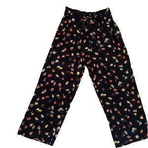 Zara Floral Black Ground Print Pant, XS